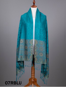 Circle Print Fashion Pashmina W/ Tassels